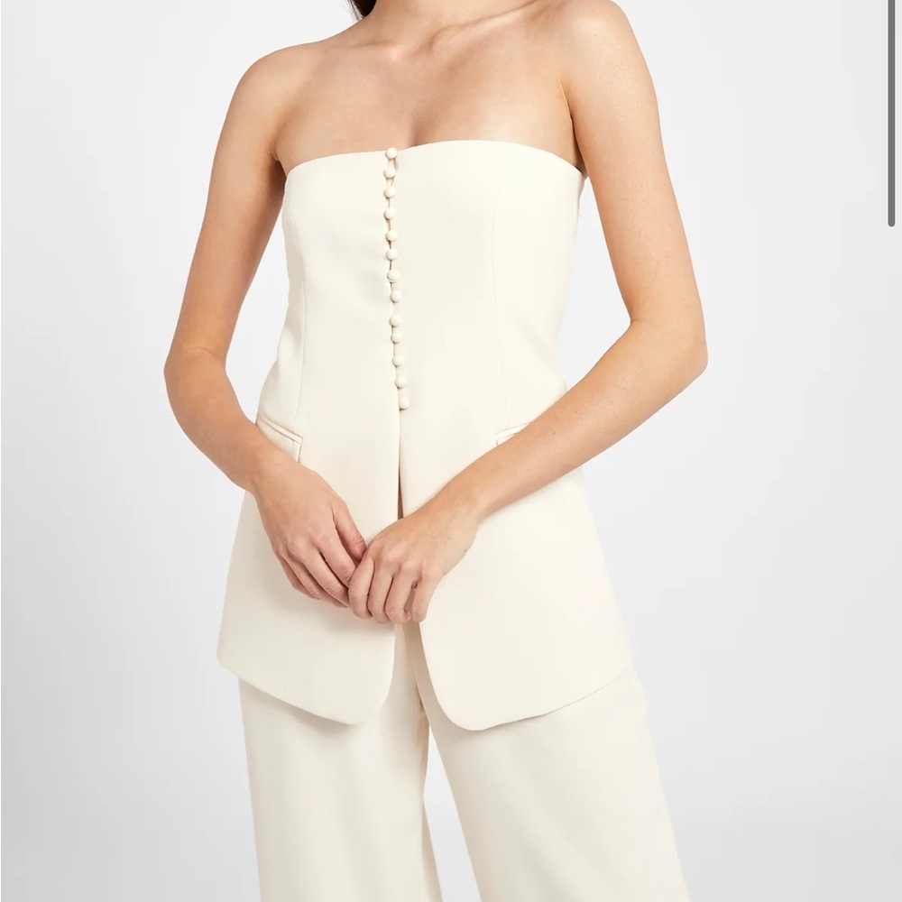 Because of Alice strapless peplum top cream